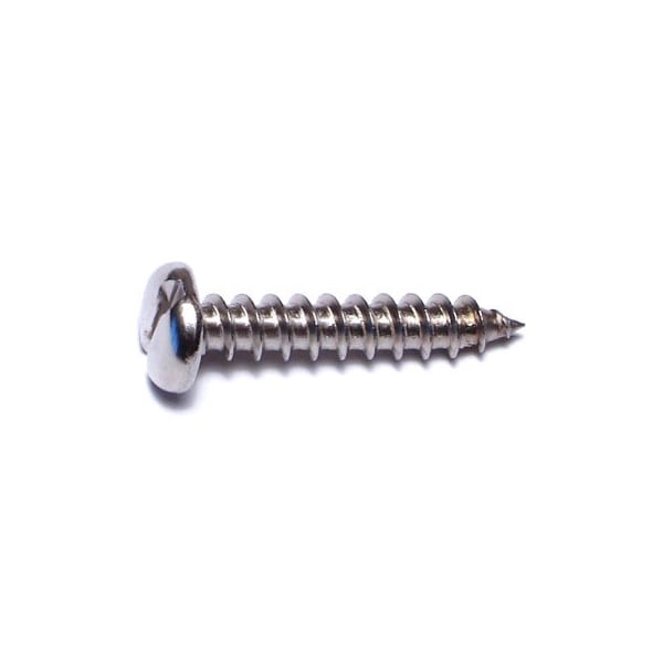 Midwest Fastener Sheet Metal Screw, #10 x 1 in, 18-8 Stainless Steel Pan Head Slotted Drive, 20 PK 62388 - main
